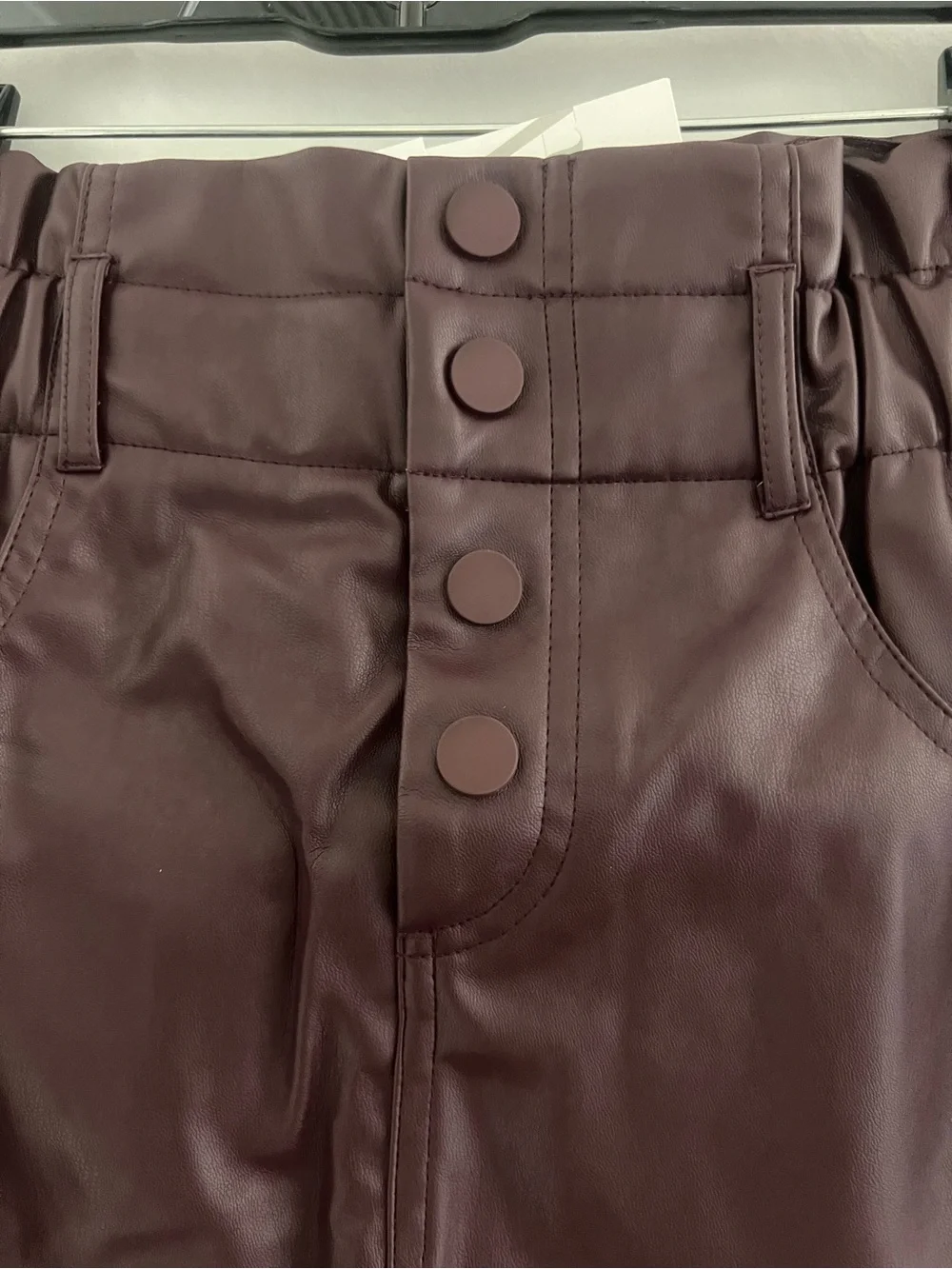 NWT Zara Faux Leather Mini Skirt in Deep Burgundy Small